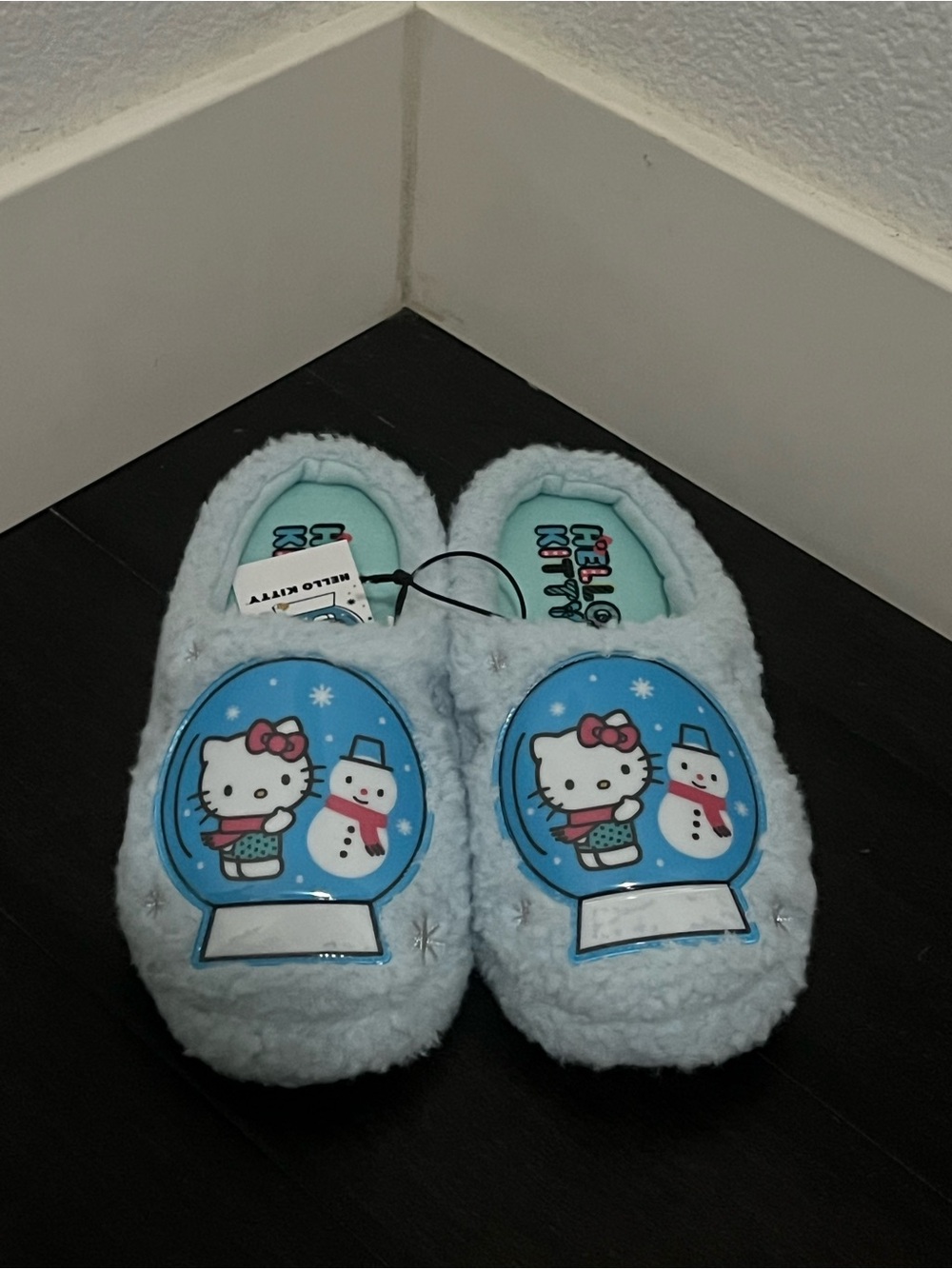 Hello Kitty Women’s Light Blue Plush Slippers